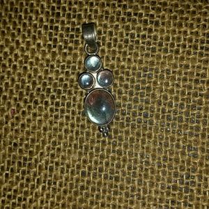 Sterling silver labodorite pendant vintage 925 EUC